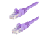StarTech.com 75ft CAT6 Ethernet Cable, 10 Gigabit Snagless RJ45 650MHz 100W PoE Patch Cord, CAT 6 10GbE UTP Network Cable w/Strain Relief, Purple, Wiring is UL Certified/TIA - Close up